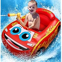 HopeRock Pool Float Kids with Water Gun, Toddlers Pool Float Inflatable Ride-on Swimming Pool Toy for Boys Aged 3-8 Years, for Summer Fun-Pool Float Kids,Ride-on Swimming Pool Toys（Red）