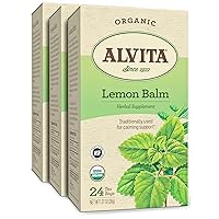 Organic Lemon Balm Herbal Tea - Made with Premium Quality Organic Lemon Balm Leaves, And Produces A Delightful Lemony Flavor and Aroma, 72 Tea Bags (3 Pack)