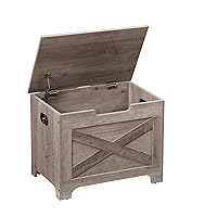 Storage Chest, Storage Bench with Safety Hinge, Barn Style Storage Trunk, Wooden Entryway Bench, Shoe Bench, Large Storage Chest for Entryway, Bedroom, Living Room
