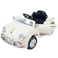 Kids Ride On Car with Remote Control – Classic Sports Car for Kids 6V Battery Powered Ride On Toys with Sound for Ages 3 – 6 by Lil’ Rider (Cream)