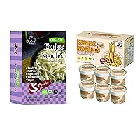 YUHO Organic Shirataki Konjac Noodle and YUHO Konjac Shirataki Noodle Tom Yum Kung Soup 9.17 Oz 6 Pack Low Calorie Konjac Noodles Ramen for Weight Loss, Ready to Eat, High Fiber, Carb Free