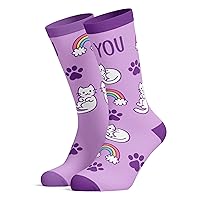 Crazy Dog T-Shirts Women's Be You Socks Funny Pet Cat Lover Cute Kitty Rainbow Novelty Footwear