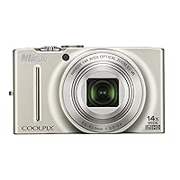 Nikon COOLPIX S8200 16.1 MP CMOS Digital Camera with 14x Optical Zoom NIKKOR ED Glass Lens and Full HD 1080p Video (Silver)