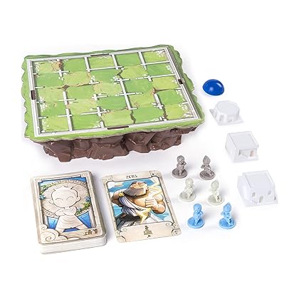 Spin Master Santorini, Strategy Family Board Game 2-4 Players Classic Fun Building Greek Mythology Card Game, for Kids and Adults Ages 8 and Up