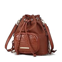 MKF Collection Bucket Shoulder Bag for Women Vegan Leather Crossbody Bag Adjustable Strap Handbag Purse By Mia K