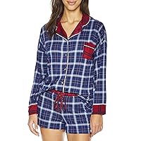 Honeydew Women's Tucked In Long Sleeve PJ Set, 64933, North Star Plaid, L
