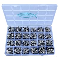 Afmivs Worm Hooks for Bass Fishing Hooks, 110pcs/box Bass Hooks Fishing, Offset Worm Hooks, Worm Hook 6Sizes #1 1/0 2/0 3/0 4/0 5/0 High Carbon Steel