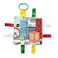 Baby Jack & Co 8x8” Learning Lovey Dallas Texas Tag Toys for Babies - Baby Crinkle Toys - Soft & Safe - Learn USA Cities and Shapes - Ideal Baby Toy & Gift BPA Free w/ Stroller Clip