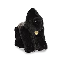 Aurora® Realistic Miyoni® Silverback Gorilla Stuffed Animal - Lifelike Detail - Cherished Companionship - Black 13 Inches