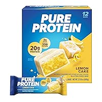 Pure Protein Bars, High Protein, Nutritious Snacks to Support Energy, Low Sugar, Lemon Cake, 1.76 oz, 12 Count (Pack of 1)(Packaging May Vary)