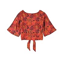 Hurley Womens Back Tie Party Halter Blouse Top, Orange, Small