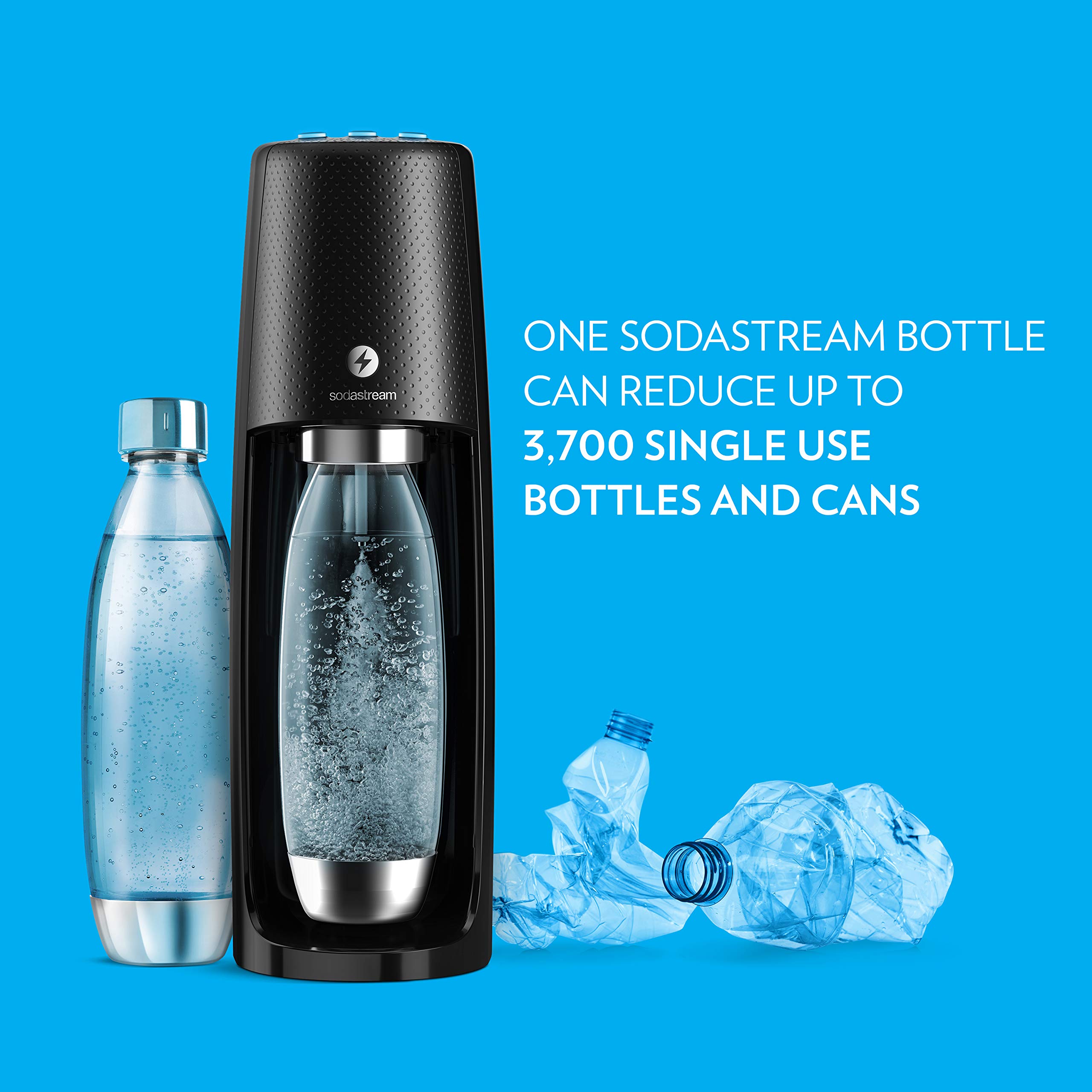 Mua SodaStream Fizzi One Touch Sparkling Water Maker Bundle (Black) with  CO2, BPA Free Bottles, and Bubly Drops Flavors trên Amazon Mỹ chính hãng  2023 | Giaonhan247