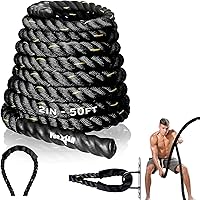 Yes4All 1.5/2 Inch Battle Ropes with Extra Protective Sleeve, Workout Ropes for Cross-Training Home Gym & Fitness Exercises, Strength Training - 30,40,50 Feet Lengths Available