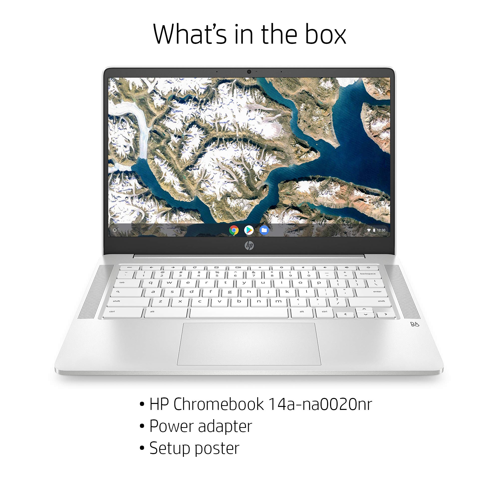 HP Chromebook 14-inch HD Laptop, Intel Celeron N4000, 4 GB RAM, 32 GB eMMC, Chrome (14a-na0020nr, Ceramic White)