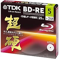 TDK Blu-Ray BD-RE Rewritable Ver. 2.1 25GB 2x Speed - 5 Pack Slim Case - EXTRA HARD COATING