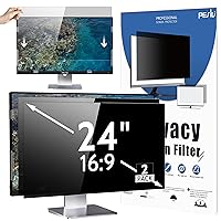 2-PACK 24 Inch 16:9 Computer Privacy Screen for Widescreen Monitor, 24inch Removable Anti Blue Light Glare Eye Protection Shield, Black Blackout Anti Spy Desktop Security Private Filter