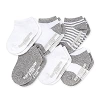 Burt's Bees Baby Socks Ankle or Crew Height Made with Soft Organic Cotton-6 Packs with Non-Slip Grips Newborn Babies