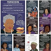 OBUSATT 9 Pieces Black History Posters Black Women Inspirational Quote Wall Art Posters for Middle School and High School Classroom Library History or Social Studies Classroom Decorations 16×11inch