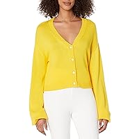 The Drop Women's Veronica Dropped-Shoulder Cropped Cardigan