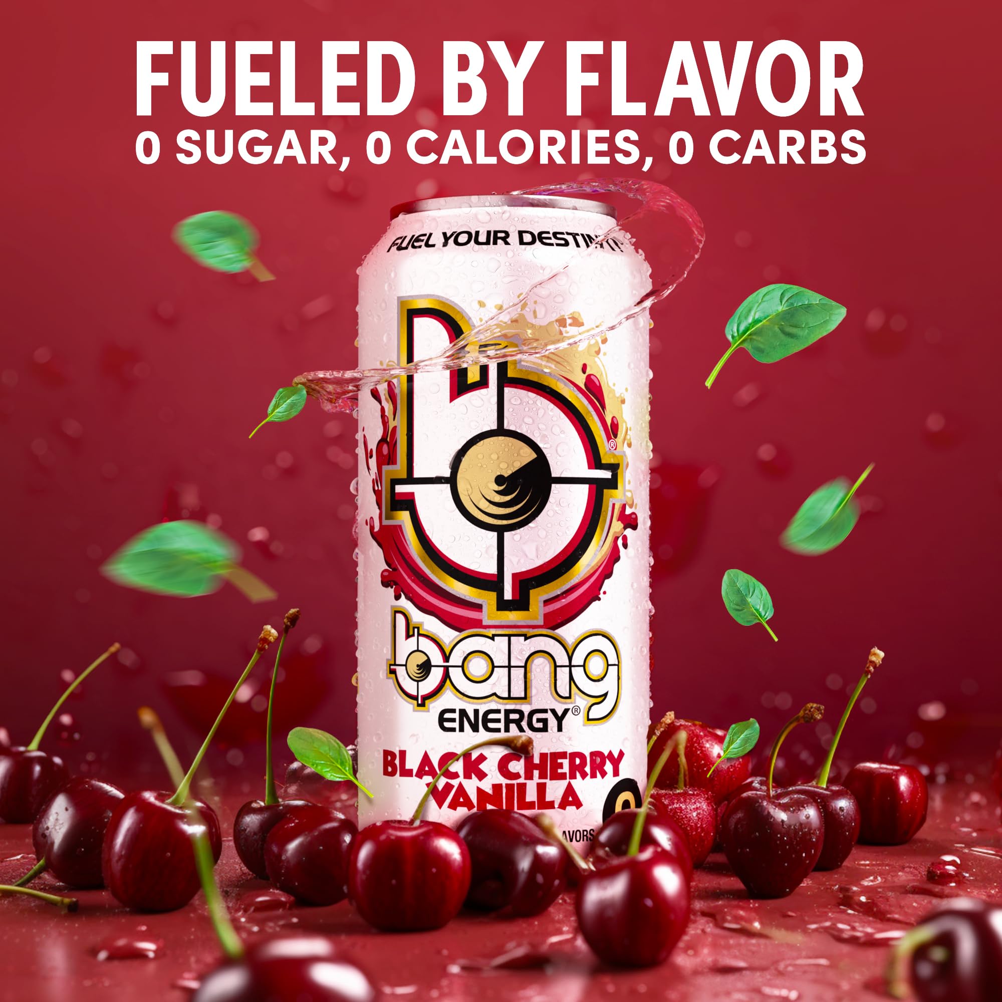 Bang Energy Black Cherry Vanilla, Sugar-Free Energy Drink, 16-Ounce (Pack of 12)