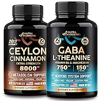 NUTRAHARMONY Ceylon Cinnamon Capsules & GABA with L-Theanine Capsules