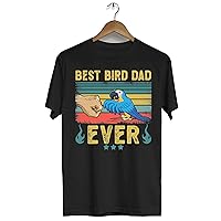 Mens Best Bird Dad Ever Funny Parrot Enthusiast Birds Lover Dad Shirts for Men Funny Men's T-Shirt