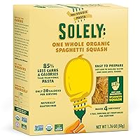 SOLELY Organic Dried Spaghetti Squash, 1.76 oz, Pack of 6 – Real Fresh Ingredients, Organic Pasta, Non-GMO, Vegan, Low Carb & Keto Friendly, Quick & Easy to Prepare, Vegetable Pasta