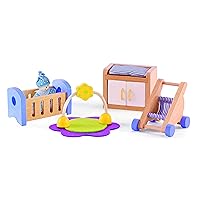 Hape Wooden Doll House Furniture Baby's Room Set,White