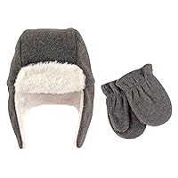 Hudson Baby Unisex Baby Fleece Trapper Hat and Mitten Set