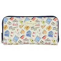 Bioworld Gilmore Girls Dragonfly Inn Icons Allover Print Zip Around Closure Faux Leather Wallet For Women