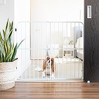 Carlson Extra Tall Metal Expandable Pet Gate White, Includes Small Pet Door 32