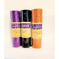Crafter's Square Decorative Glow in the Dark Mesh Tulle Orange, Purple, Black (3 Rolls-Assorted)