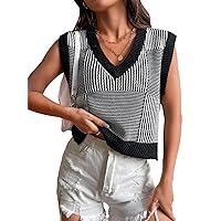 Women's Mock Neck Sleeveless Sweater Vest Casual Solid Cap Sleeve Knit  Pullover Tank Tops