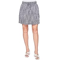 Royalty For Me Womens Women's High Rise Linen Cargo Skort Lifestyle CollectionsSkirt