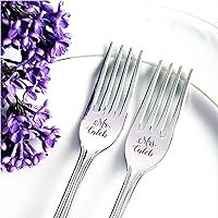 Silver Engraved Wedding Forks, Personalized Mr Mrs Dining Set, Anniversary Engagement Party Housewarming Keepsake Kitchen Gift