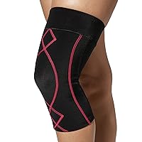 CW-X Women's Stabilyx Joint Support Compression Knee Sleeve Black/Raspberry, Small