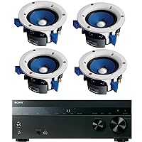 Sony 5.2-Channel 725-Watt 4K A/V Home Theater Receiver + Yamaha High-Performance Moisture Resistant 2-Way 90 watts Surround Sound in-Ceiling Speaker System (Set of 4)