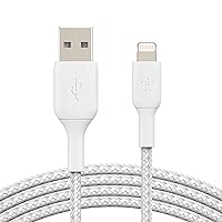 Belkin CAA002bt3MWH 9.8-Foot Boost↑Charge Braided Lightning to USB-A Cable (White)