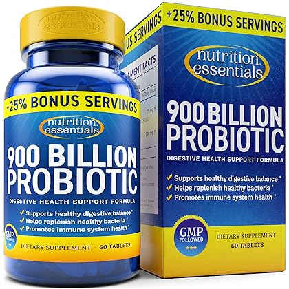 Probiotics for Women and Men - With Natural Lactase Enzyme and Prebiotic Fiber for Digestive Health - 80%+ More Potent Probiotic Supplement for Gut Health Support - Vegan Formula Blend Made in the USA