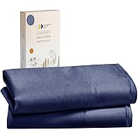 California Design Den 100% Cotton Pillowcases Standard/Queen Size Pillowcases - Set of 2 Soft & Cooling Sateen Weave Cases, for Queen and Standard Size Pillows - Navy