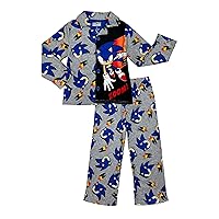 Prestigez Sonic The Hedgehog Boys' 2-Piece Button-Front Pajama Coat Set Sleepwear