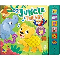 Jungle Friends - Children's Sensory Book with Touch and Feel and 6 Sound Buttons