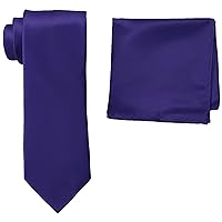 Stacy Adams Men's Tall-Plus-Size Satin Solid Extra-Long Tie Set