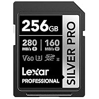Lexar 256GB Professional SILVER PRO SDXC Memory Card, UHS-II, C10, U3, V60, Full-HD & 4K Video, Up To 280MB/s Read, for Professional Photographer, Videographer, Enthusiast (LSDSIPR256G-BNNNU)