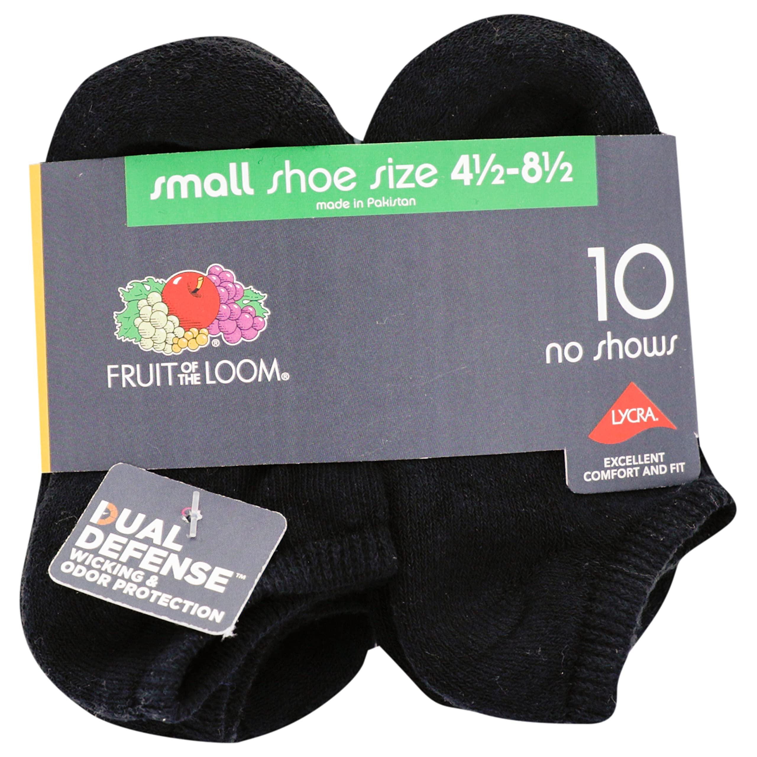 Fruit of the Loom boys 10 Pair Pack Dual Defense Cushioned Comfort Socks