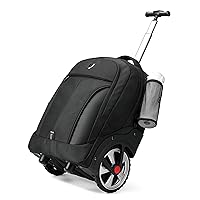 Rolling ,Waterproof Backpack with Wheels for Business, College Student and Travel Commuter, Carry on Backpack with Laptop Compartment, Fit 17 Inch Laptop, Wheeled Backpack for Adults