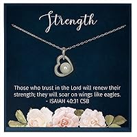 Strength Jewelry Isaiah 40 31 Faith Necklace Religious Jewelry Swarovski Pearl Necklace Inspirational Gifts