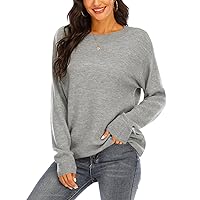 Woolicity Women's Oversized Loose Knitted Sweater Long Sleeve Crewneck Knit Pullover Cozy Lightweight Tops Sweaters for Women