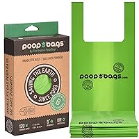 The Original Poop Bags® Dog Bags For Poop, Doggy Poop Bags Refills, Doggy Poop Bags 38% Plant Based USDA, Poop Bags for Dogs, Dog Poo Bags with Handle Tie - Leak Proof & Strong Doggy Bag, Unscented