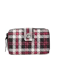 Vera Bradley Women's Cotton Turnlock Wallet With Rfid Protection, Fireplace Plaid, One Size